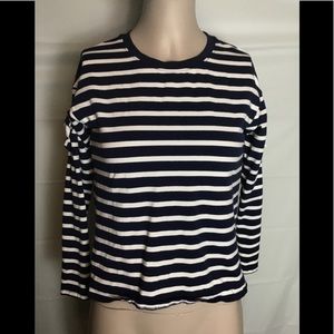 Kate spade blue/ stripe long sleeve blouse size 10